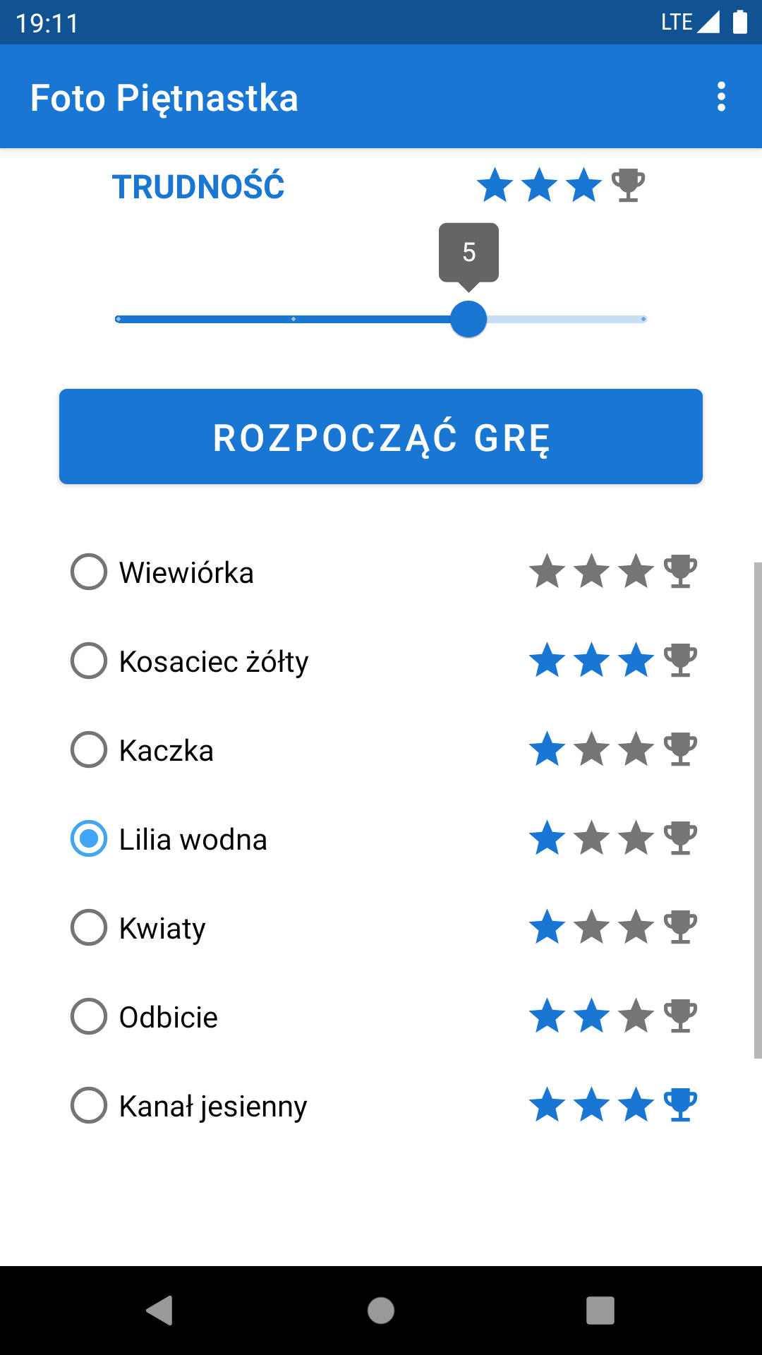 15 Photo Puzzle Sliding Puzzle Android Game Phone Screenshot - Polish